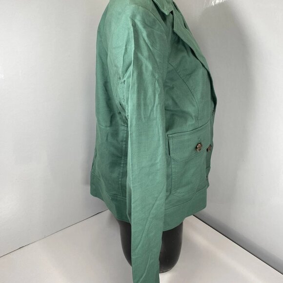 NEW TALBOTS Women Cropped Spring Jacket Green Size 10 – Patch Pockets, Button-Up - Picture 9 of 10